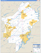 St. Clair County Wall Map Basic Style